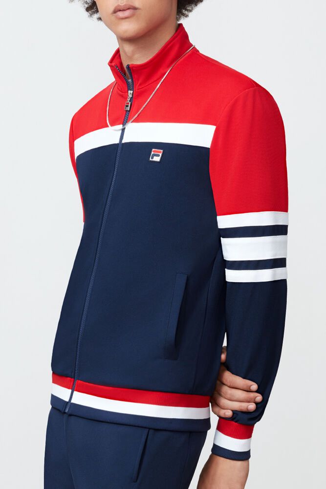 Fila Jacket Mens Red/Navy Courto - Ireland 91863-WKQY